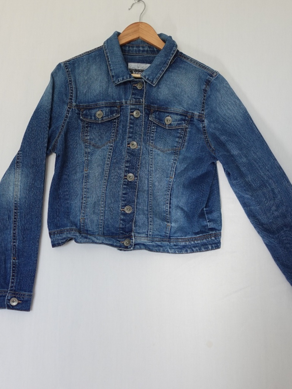 Kensie Cropped Womens Denim Jean Jacket M